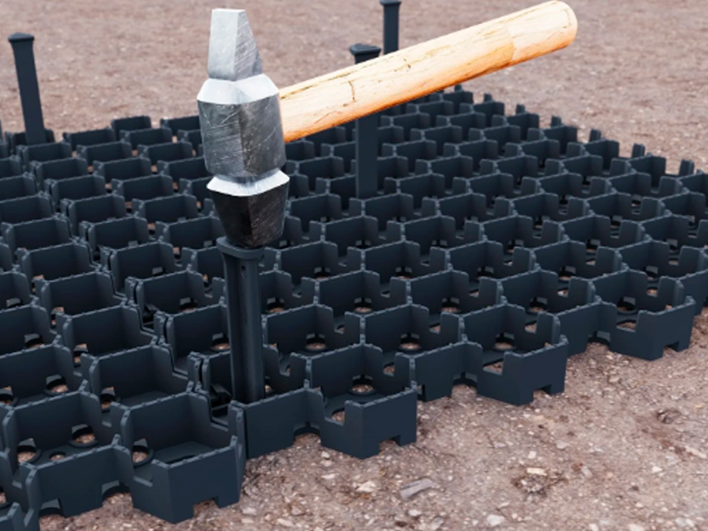 Ancoră universală cu înălțimea 180 mm, din plastic pentru fixare bordure și pavele ecologice