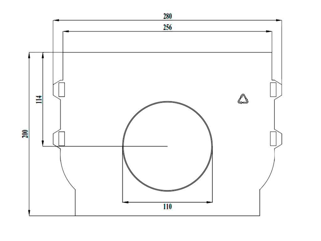 Заглушка к лотку водоотводному BASE DN200 H200мм