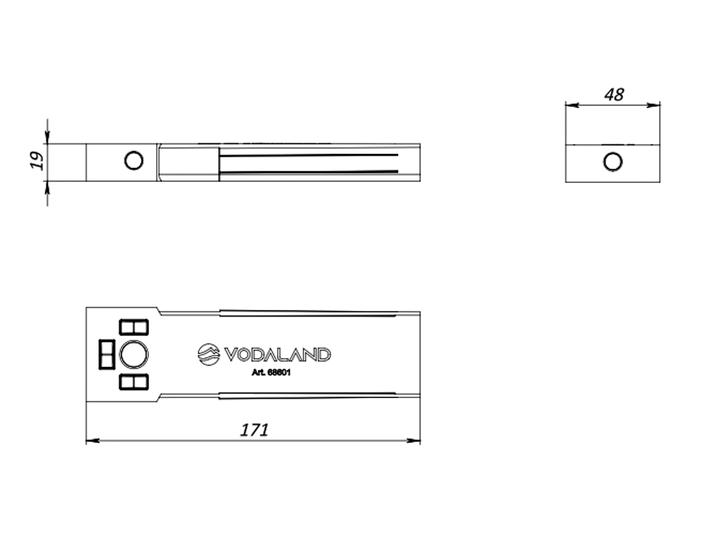 Пластиковый кронштейн (170×48×H19 мм) для профессионального монтажа водоотводных лотков BASE DN150, DN200, DN300