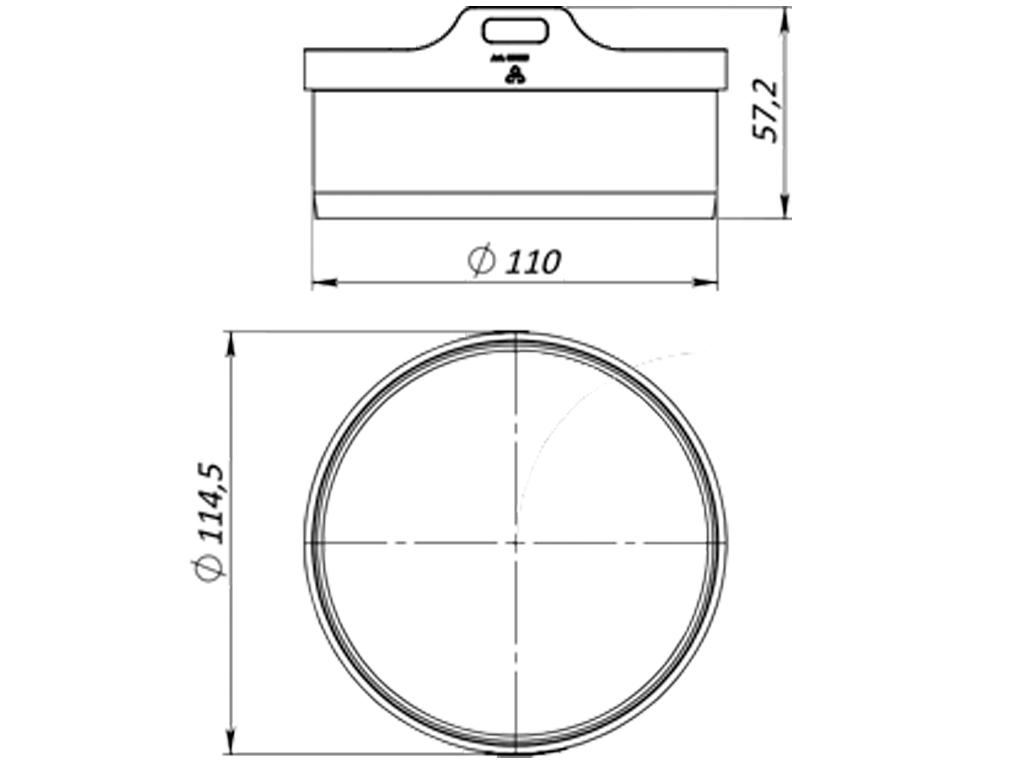 Патрубок пластиковый с вертикальным подключением к трубе Д110мм для лотков пластиковых Base DN100 H60(H75) / H80(H97)