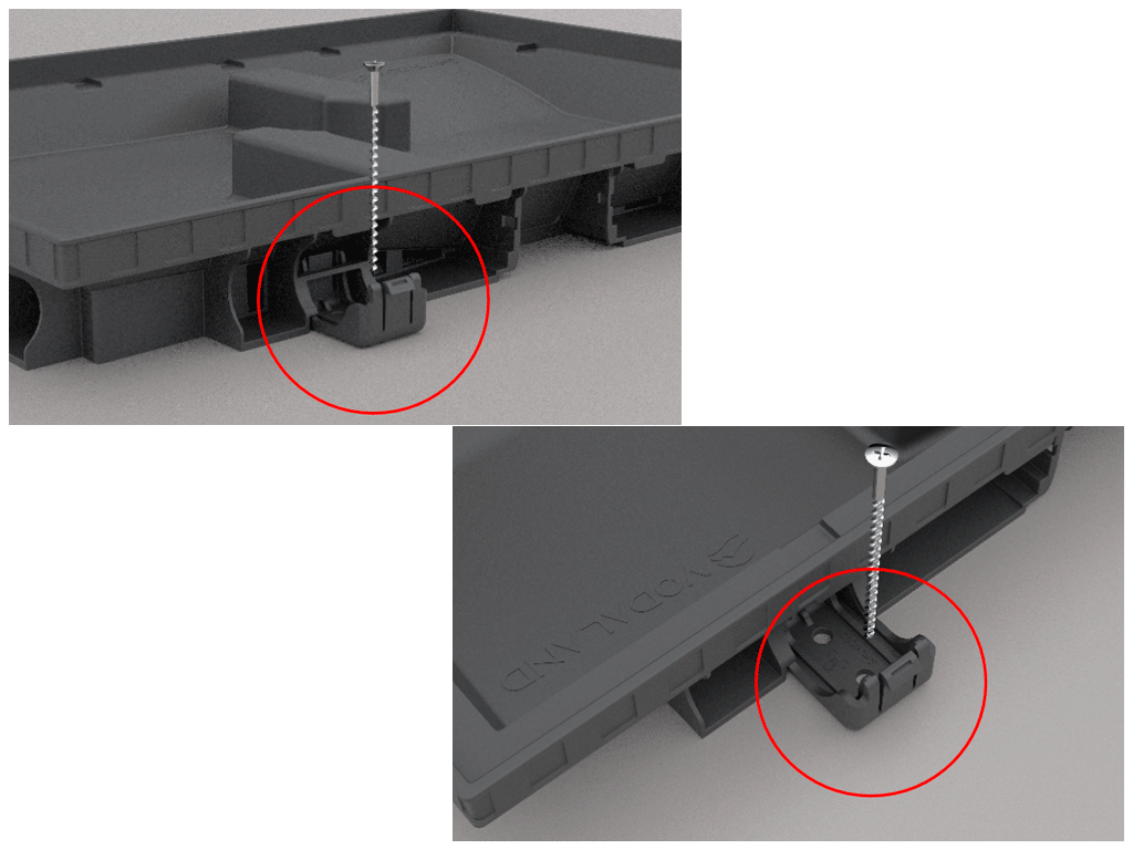 Clipsa din plastic pentru fixarea cuvei Step la stergator de picioare