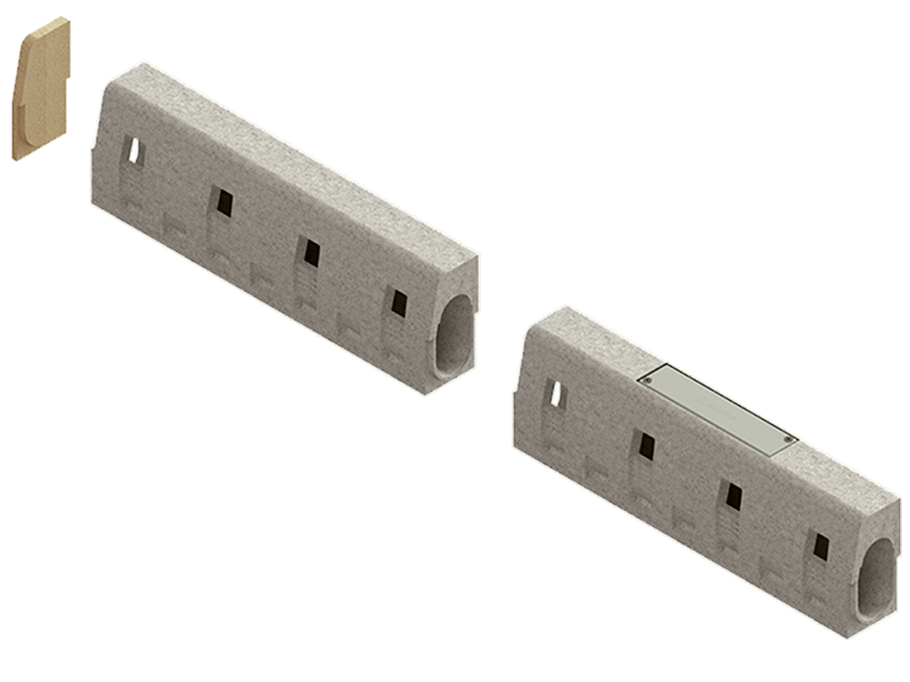 Бордюр водоотводный полимербетонный Compomax DN100 H300 (1000x150x300)