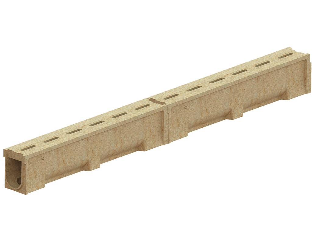 Rigolă din polimerbeton Monoblock Mono DN100 H200 cu fantă centrală (1000x140x200), clasa de sarcini C250