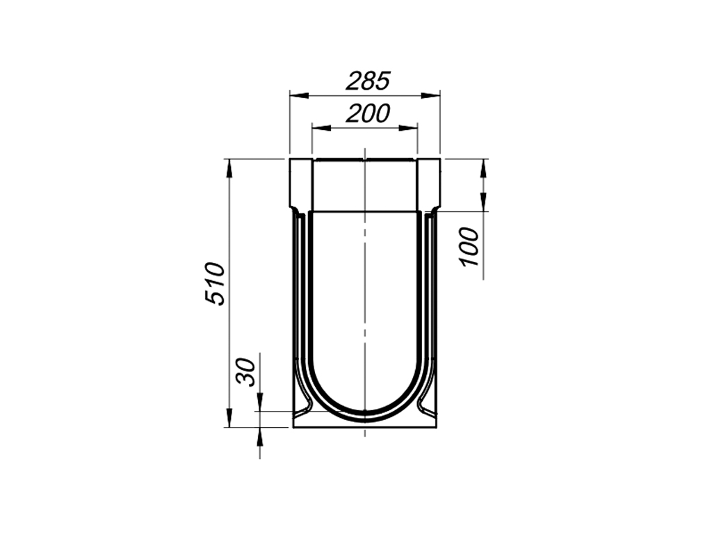 Rigolă Monoblock Mega DN200 H510 din beton cu polimeri clasa de sarcini F900