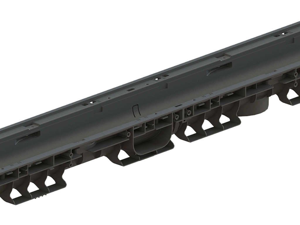 Дренажный водоотводный лоток PolyMax Basic DN100 H80, модернизированный (1000x156x80)