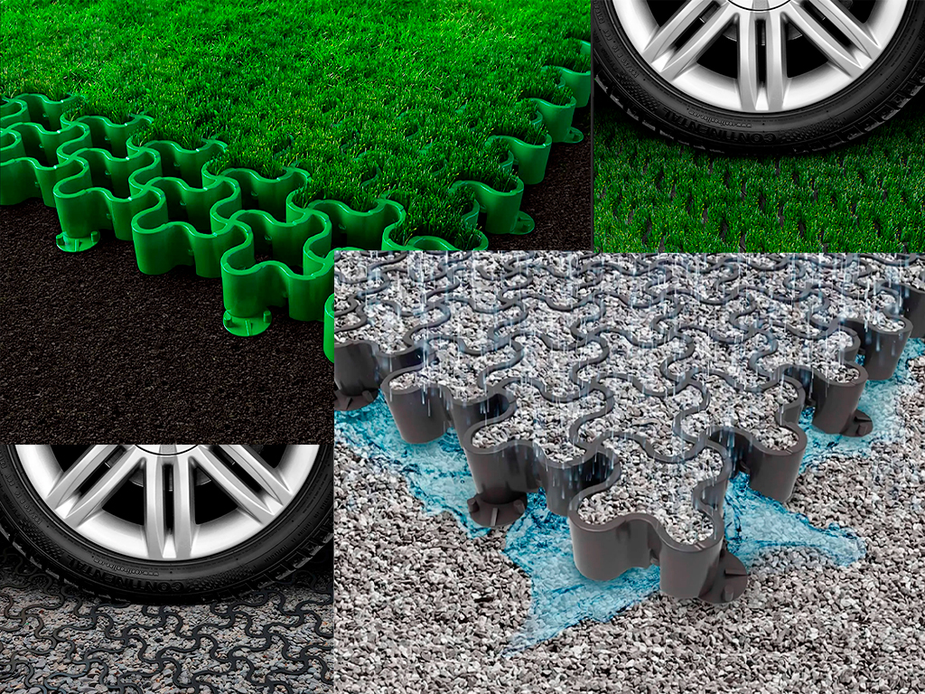 Pavelă ecologică EasyPave din plastic, negru (629x434xH=50 mm)