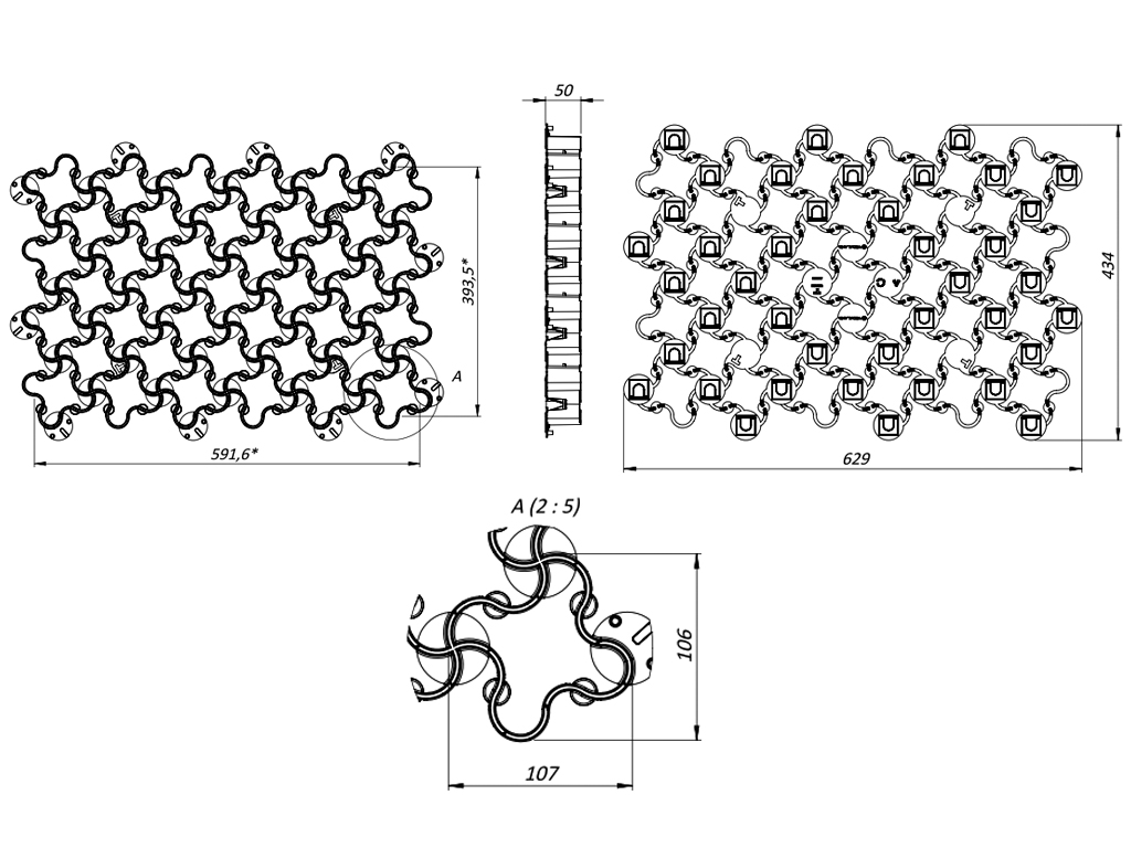 Pavelă ecologică EasyPave din plastic, negru (629x434xH=50 mm)