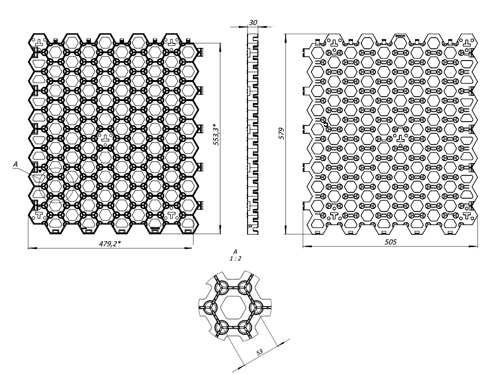 Pavelă ecologică HexPave din plastic, gri (579x505xH=30 mm)