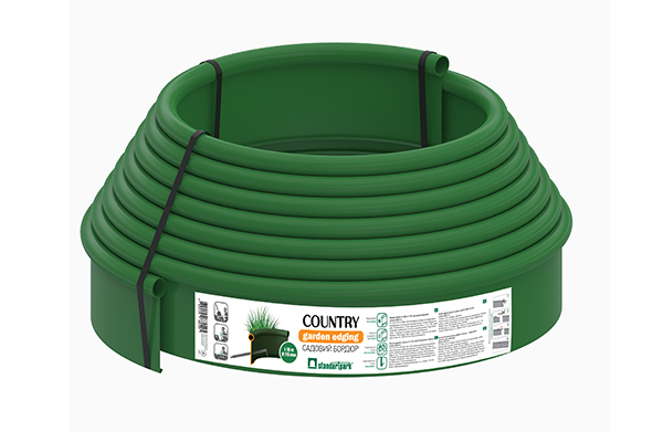 Бордюр садовый декоративный КАНТРИ ПРЕМИУМ, зеленый (10000х20х110)