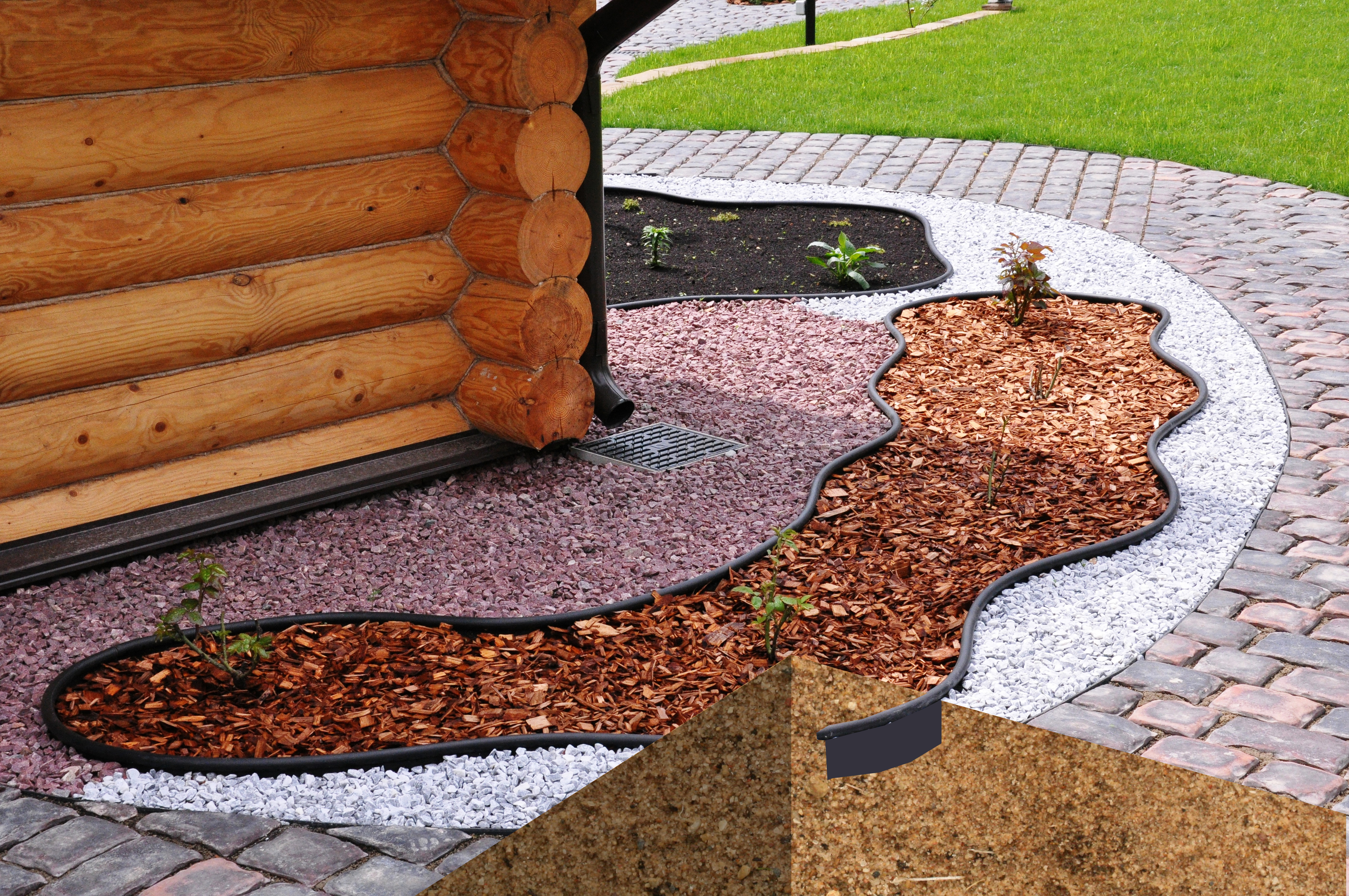 Bordură decorativă pentru grădină COUNTRY PREMIUM, negru (10000х20х110)