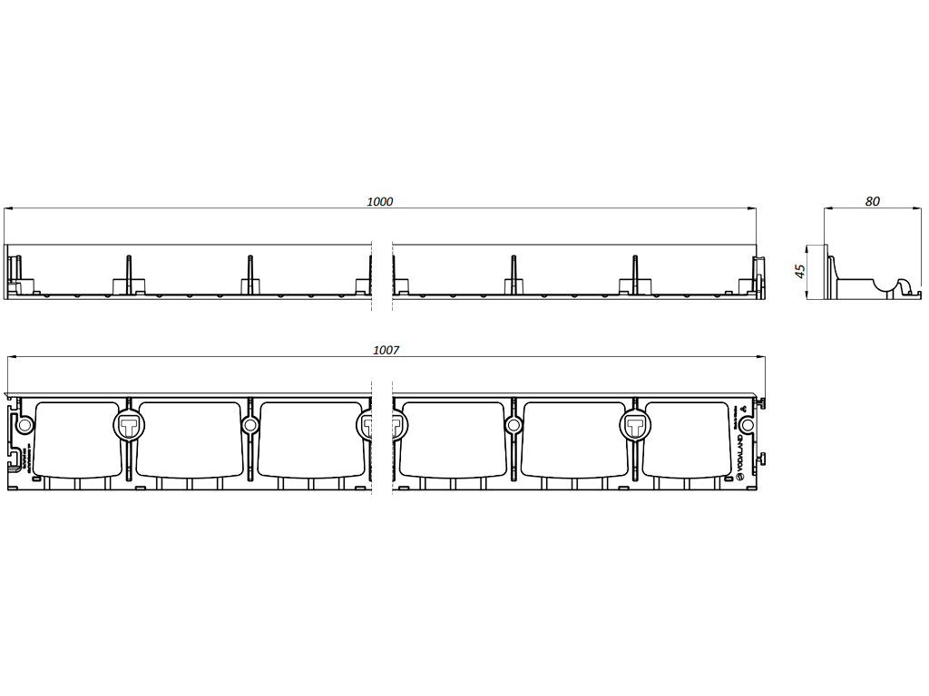 Bordură decorativă din plastic pentru pavaje și amenajare grădină (L=1000mm, H=45mm)