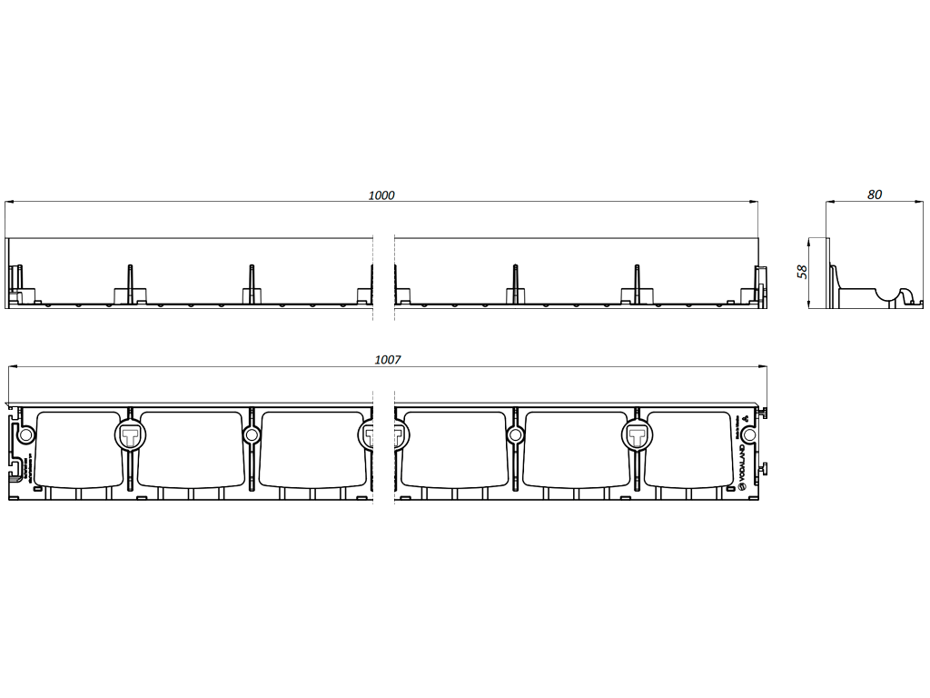 Bordură decorativă din plastic pentru pavaje și amenajare grădină (L=1000mm, H=58mm)