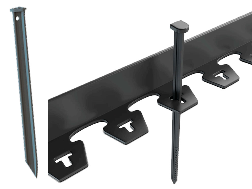 Bordură din plastic New Fix Light negru, lungimea 6 metri, în set cu ancore 8 buc și fixator 2 buc