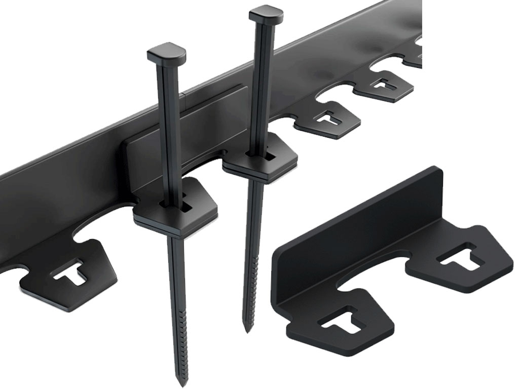 Bordură din plastic New Fix Light negru, lungimea 6 metri, în set cu ancore 8 buc și fixator 2 buc