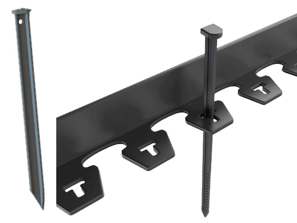 Bordura din plastic New Fix Light negru in set cu ancora 18 buc si fixator 3 buc