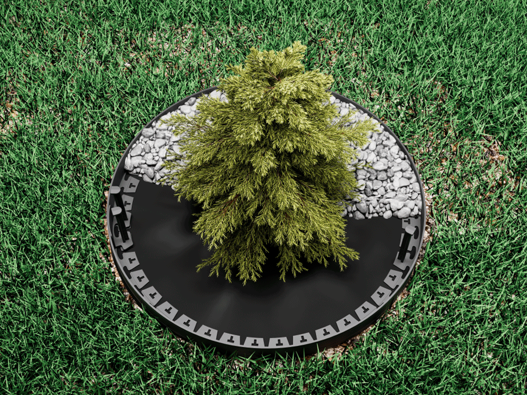 Bordura din plastic New Fix Light negru in set cu ancora 18 buc si fixator 3 buc