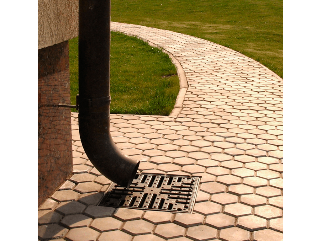 Дождеприемник квадратный Base 300x300 (293x293xH290мм) с подключениями к трубе D=50/75/110/160мм, класс нагрузки С250 по EN1433