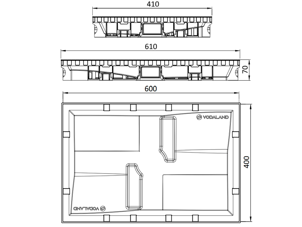 Cuva din plastic Step (600x400H70mm) pentru stergator de picioare
