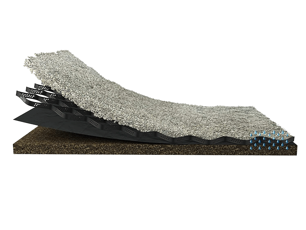 Георешетка TERRA 6000X2550 мм, H=100 мм, ячейка 220x220 мм (13,5 кг/модуль, S=15,3м2)