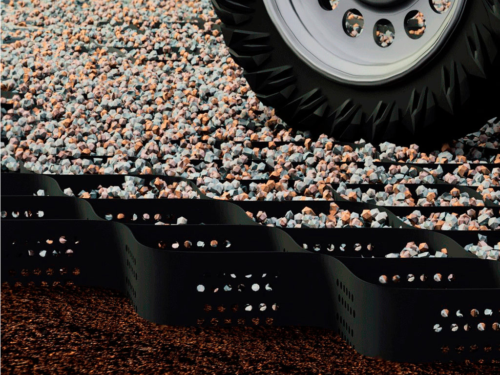 Георешетка TERRA 4943X2679мм, H=200мм, ячейка 160x160мм (28,7кг/модуль, S=13,2м2)