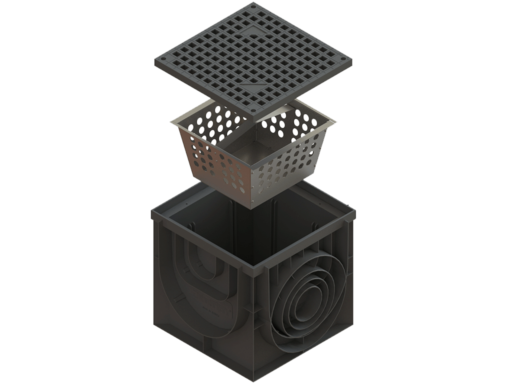 Gratar pluvial din plastic pentru camin 400x400 A15 (388x388x24)