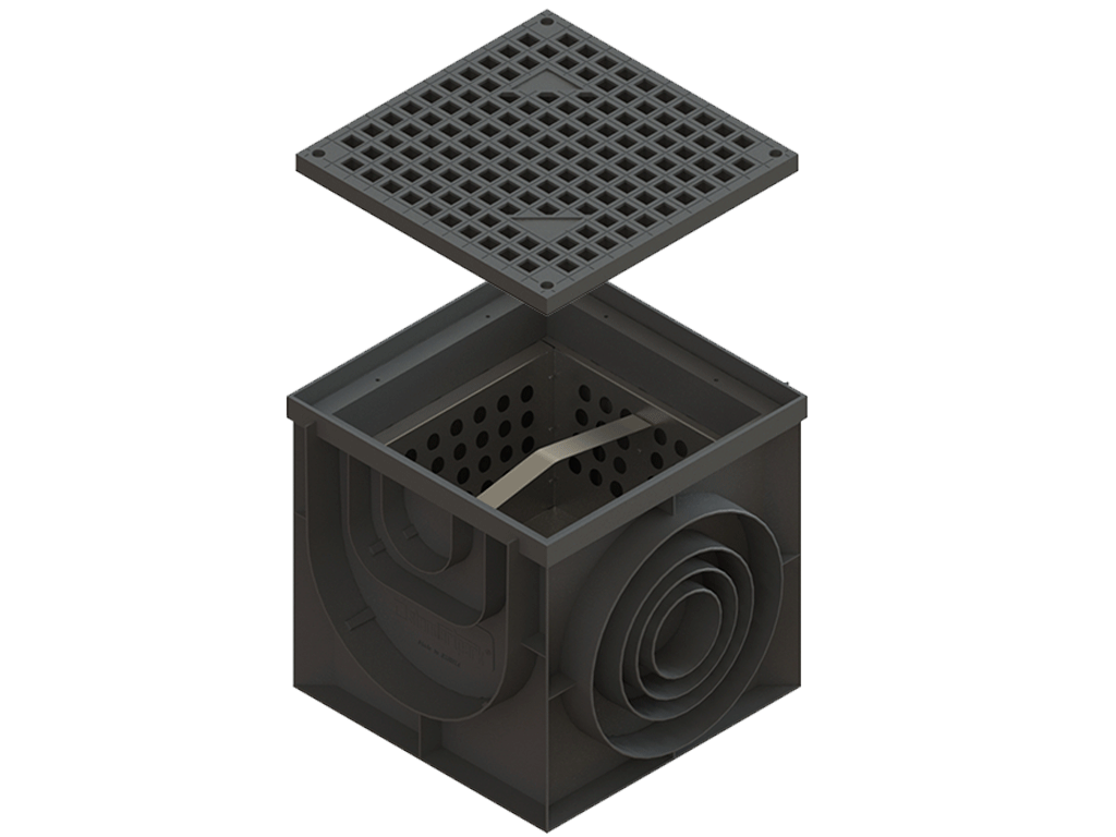 Gratar pluvial din plastic pentru camin 400x400 A15 (388x388x24)