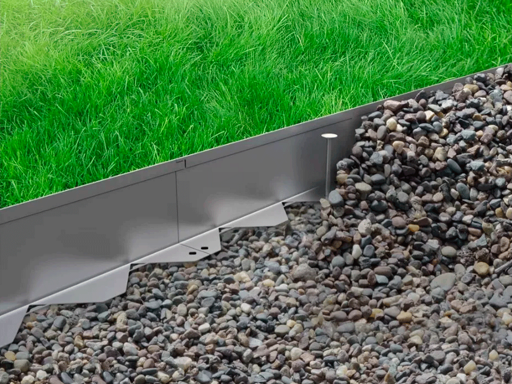 Bordura decorativa pentru pavaje si amenajare gradina STEEL EDGING (L=1000mm, H100mm)