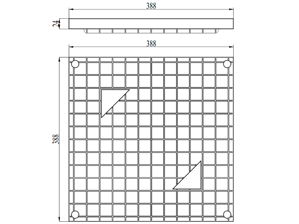 Крышка пластиковая для дождеприемника 400х400 А15 (388x388x24)