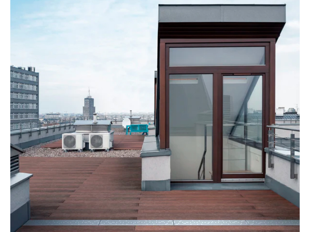 Водоотводный лоток Balcony с перфорированной решеткой из нержавеющей стали L=100 мм (1000x120x20мм), без уклона