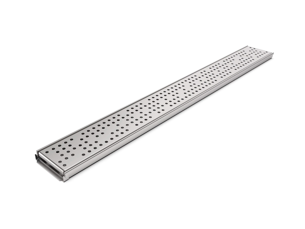 Водоотводный лоток Balcony с перфорированной решеткой из нержавеющей стали L=500 мм (500x120x20мм), без уклона