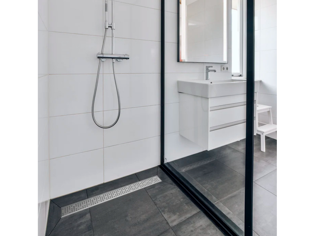 Водоотводный лоток Balcony с перфорированной решеткой из нержавеющей стали L=500 мм (500x120x20мм), без уклона