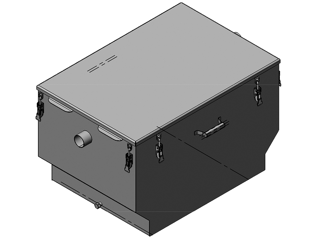 Separator de grăsimi din INOX, cu montare sub chiuvetă, debitul Q=0,5 l/sec (L=810mmxl=610xH=475mm)