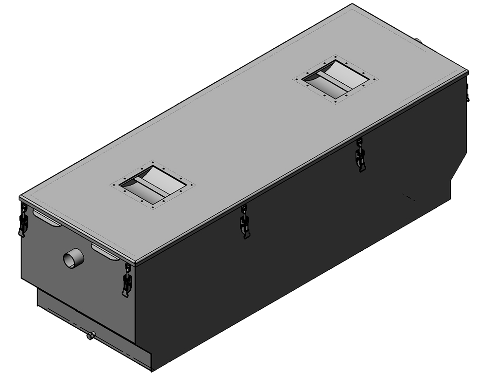 Separator de grăsimi din INOX, cu montare sub chiuvetă, debitul debitul Q=0,9 l/sec (L=1530mmxl=610xH=475mm)