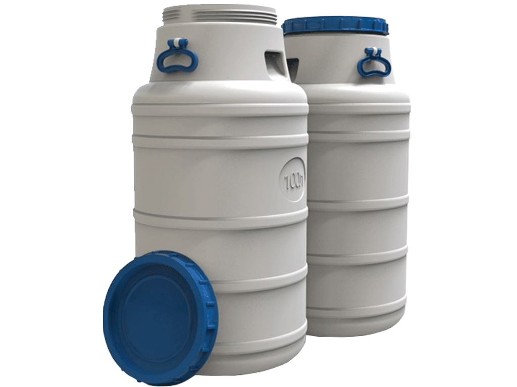 Bidon 100 litri dotat cu capac din plastic pentru produse alimentare (Dbaza=425mm, H=850mm)