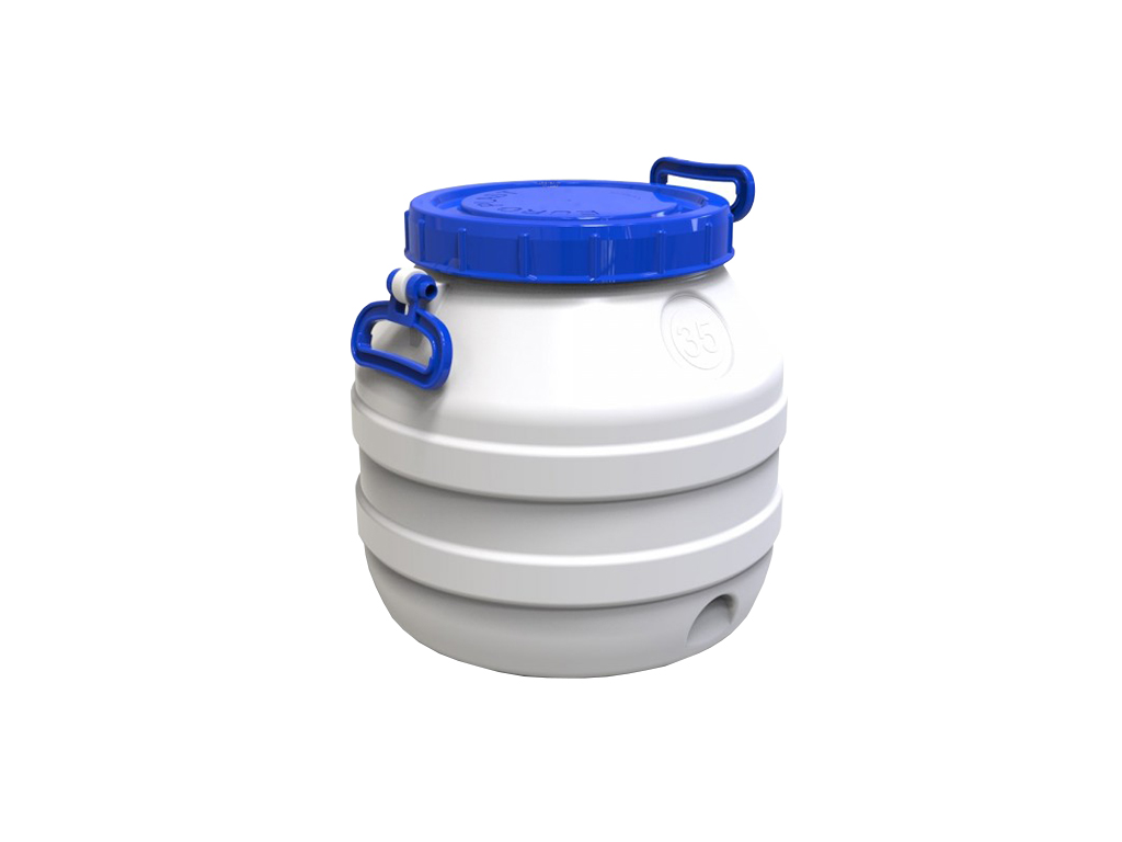 Bidon 35 litri dotat cu capac din plastic pentru produse alimentare (Dbaza=400mm, H=380mm)
