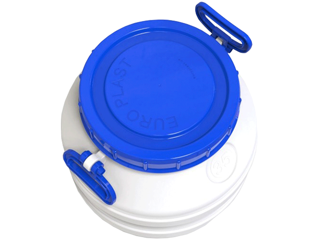 Bidon 35 litri dotat cu capac din plastic pentru produse alimentare (Dbaza=400mm, H=380mm)