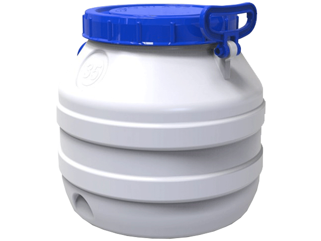 Bidon 35 litri dotat cu capac din plastic pentru produse alimentare (Dbaza=400mm, H=380mm)