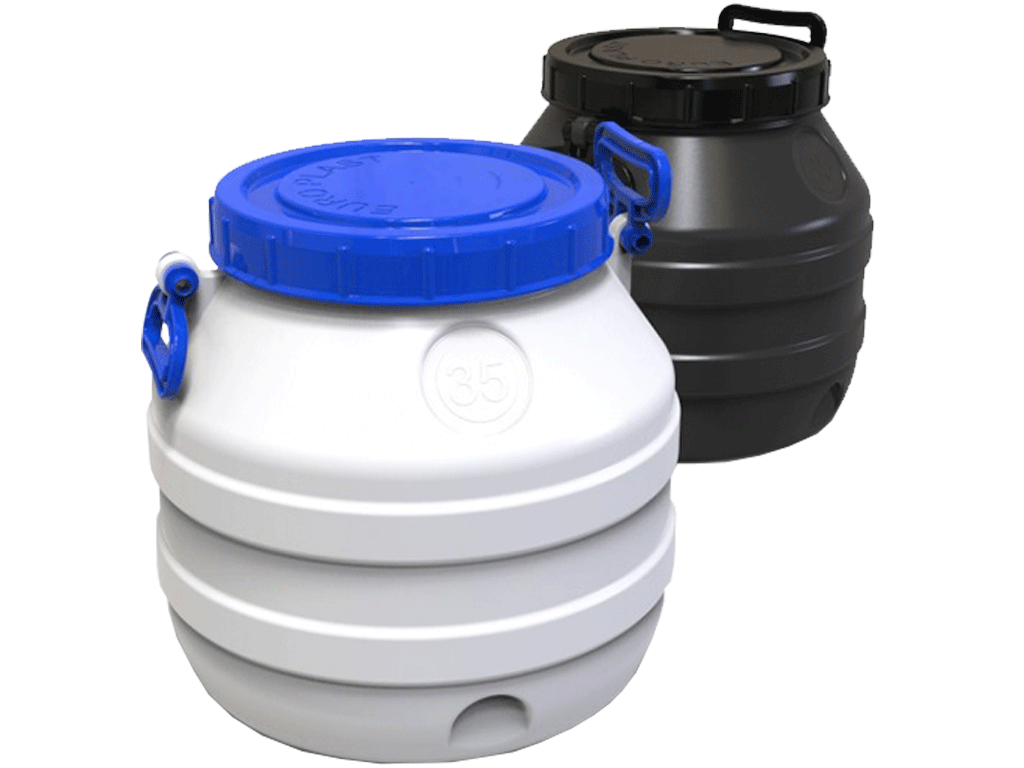 Bidon 35 litri dotat cu capac din plastic pentru produse alimentare (Dbaza=400mm, H=380mm)