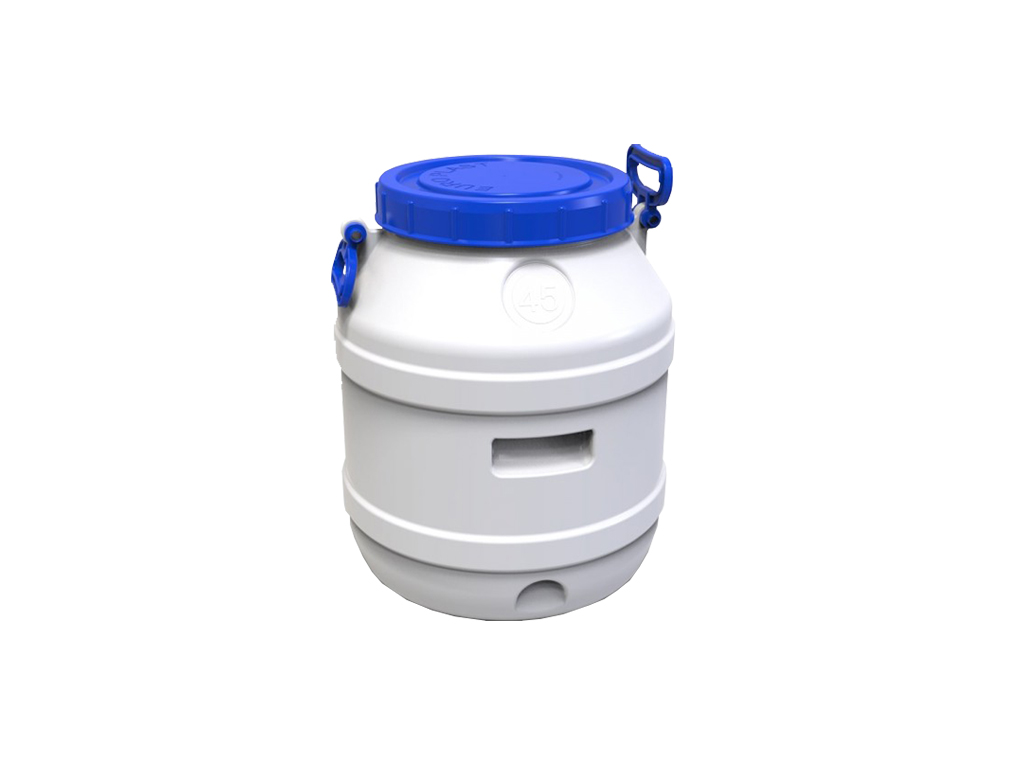 Bidon 45 litri dotat cu capac din plastic pentru produse alimentare (Dbaza=400mm, H=480mm)