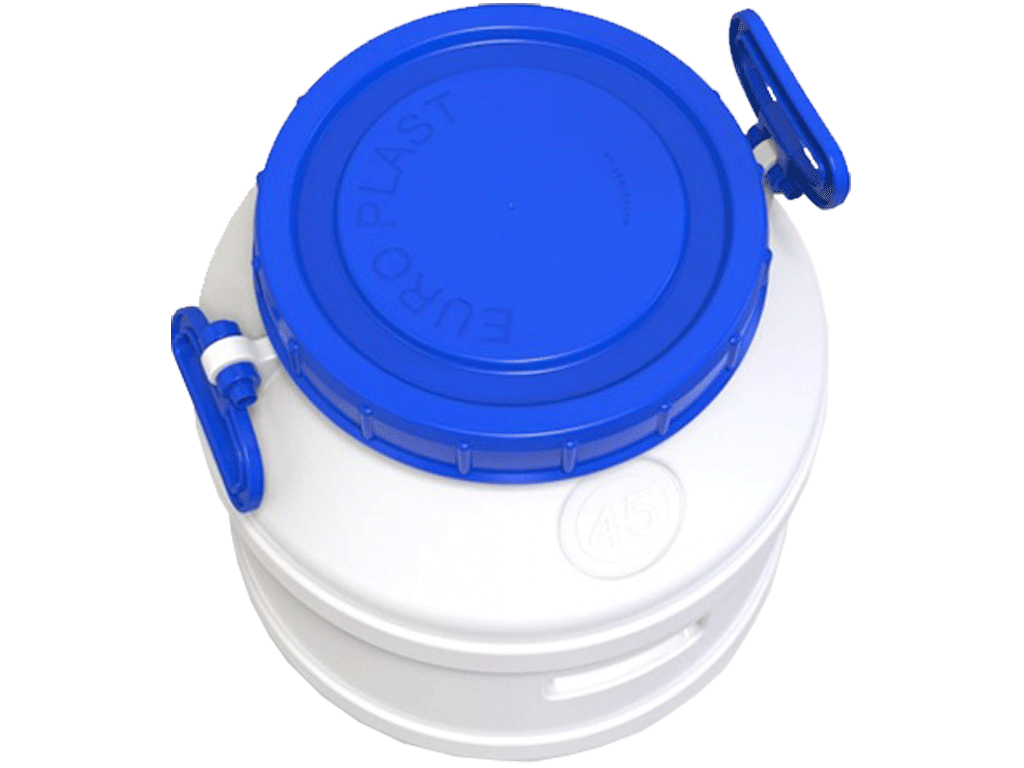 Bidon 45 litri dotat cu capac din plastic pentru produse alimentare (Dbaza=400mm, H=480mm)