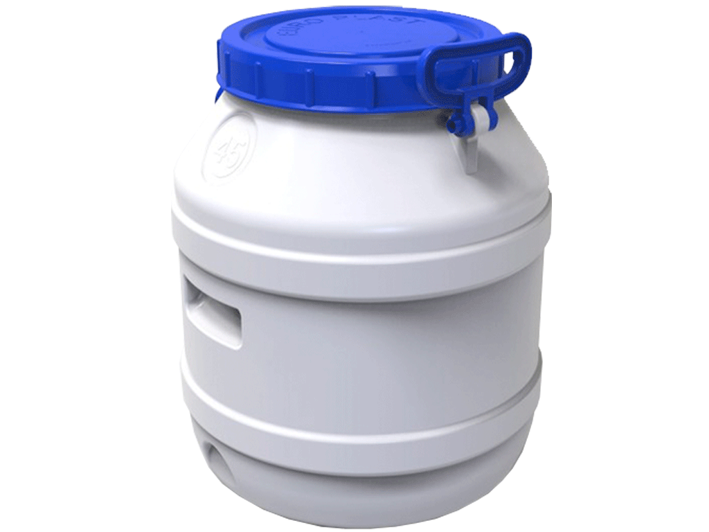 Bidon 45 litri dotat cu capac din plastic pentru produse alimentare (Dbaza=400mm, H=480mm)
