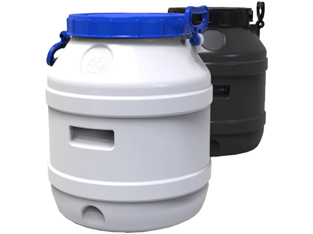 Bidon 45 litri dotat cu capac din plastic pentru produse alimentare (Dbaza=400mm, H=480mm)