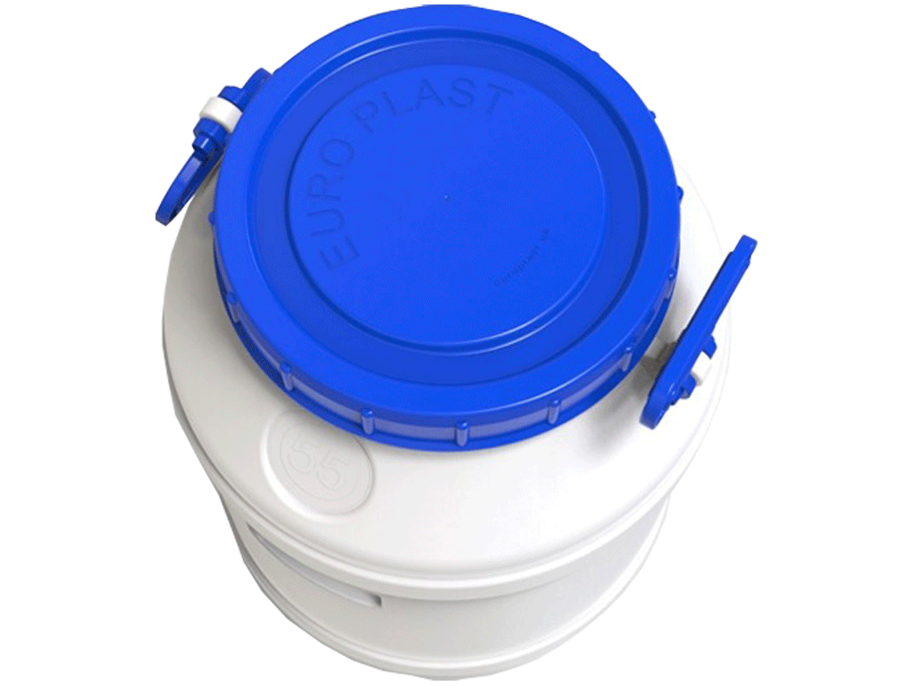 Bidon 55 litri dotat cu capac din plastic pentru produse alimentare (Dbaza=400mm, H=570mm)