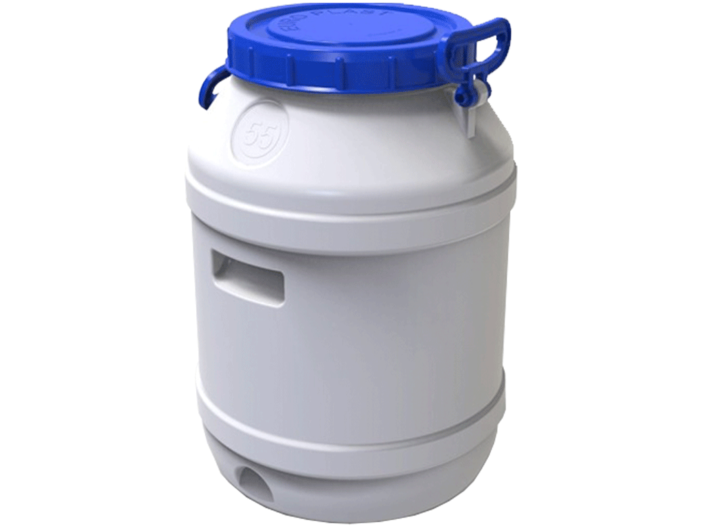 Bidon 55 litri dotat cu capac din plastic pentru produse alimentare (Dbaza=400mm, H=570mm)