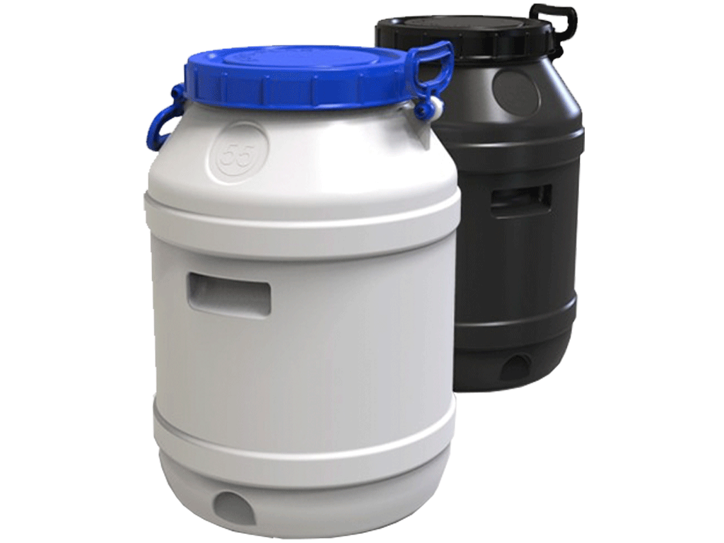 Bidon 55 litri dotat cu capac din plastic pentru produse alimentare (Dbaza=400mm, H=570mm)