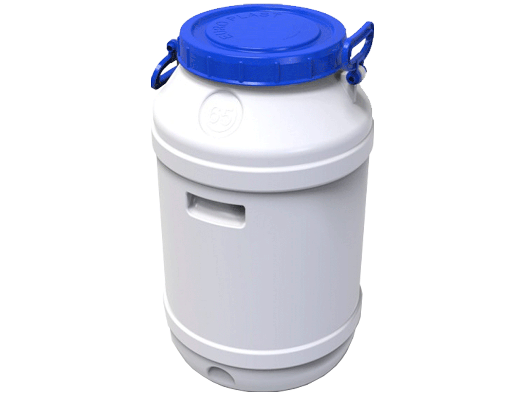 Bidon 65 litri dotat cu capac din plastic pentru produse alimentare (Dbaza=400mm, H=670mm)