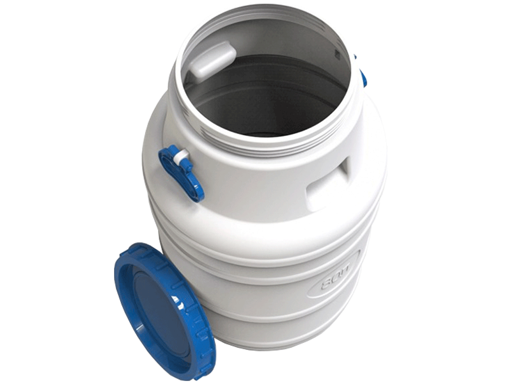 Bidon 80 litri dotat cu capac din plastic pentru produse alimentare (Dbaza=425mm, H=700mm)