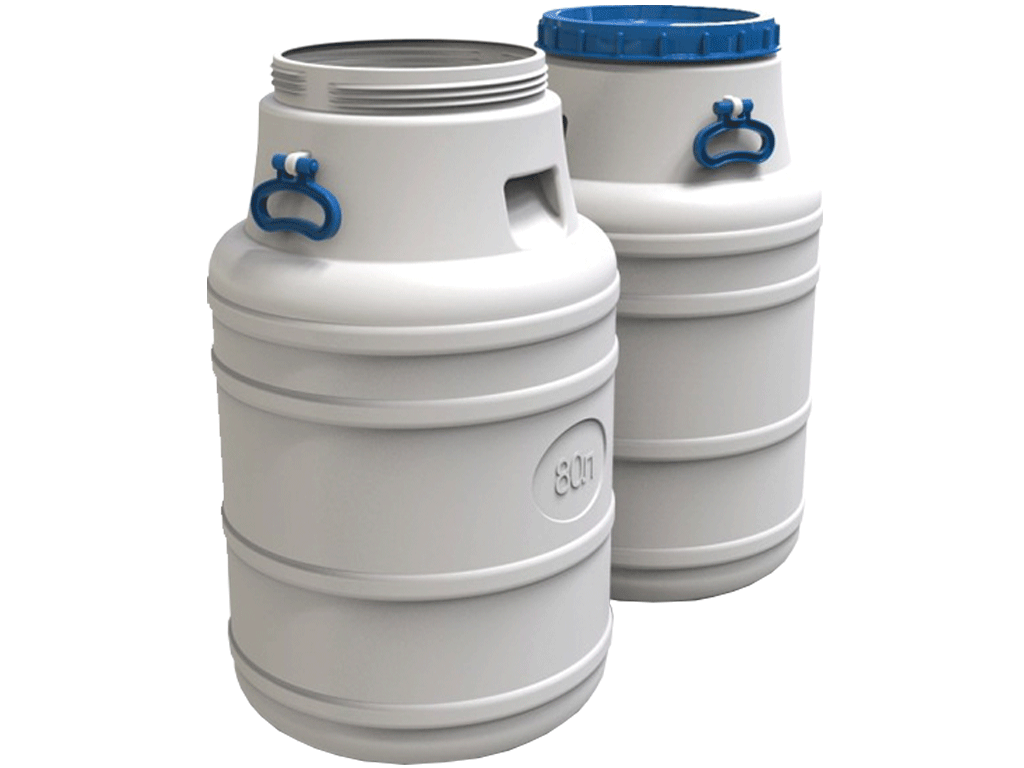 Bidon 80 litri dotat cu capac din plastic pentru produse alimentare (Dbaza=425mm, H=700mm)