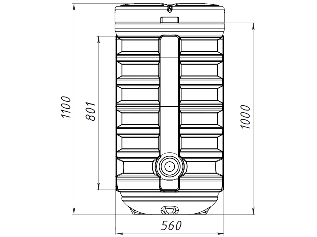 Camin apometru D560 H1100 cu capac, fabricat din polietilena
