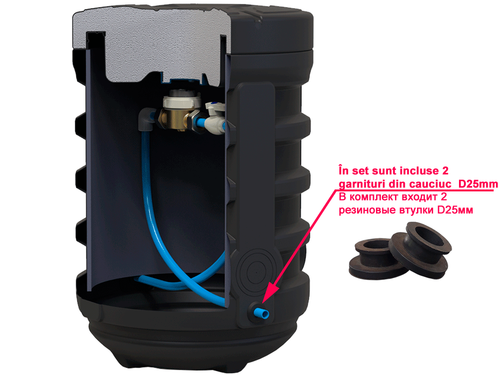 Camin apometru D560 H1100 cu capac, fabricat din polietilena